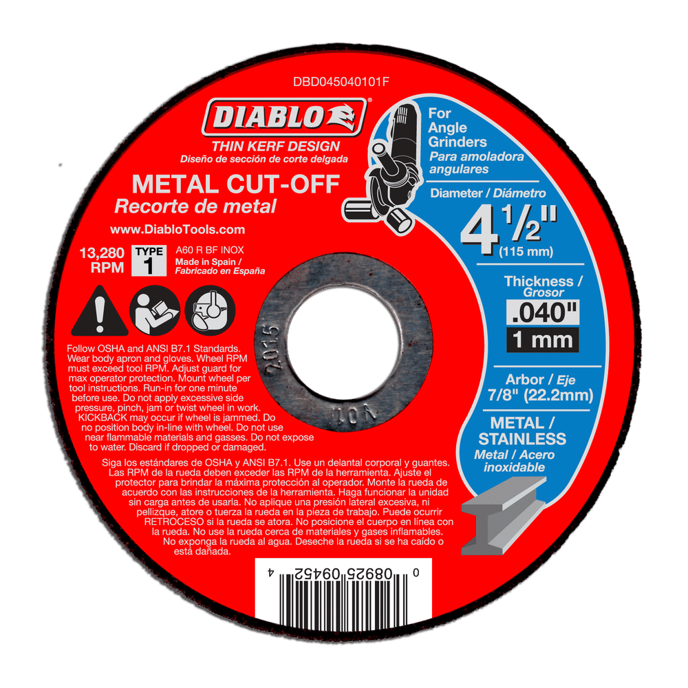 DBD045040101F CutGrind Metal Cutting Bonded Abrasive Diablo Tools