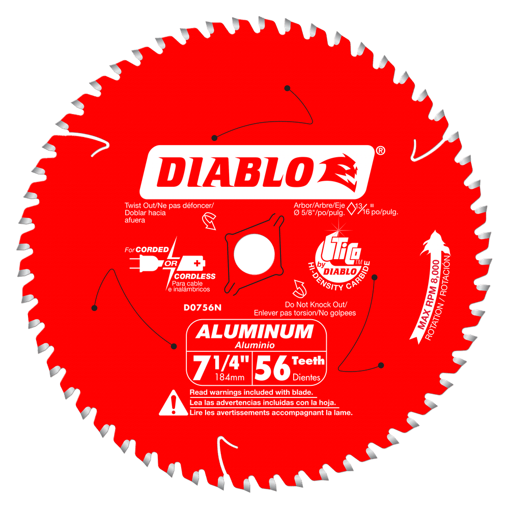 D0756N Saw Blades Aluminum Cutting Aluminum Diablo Tools