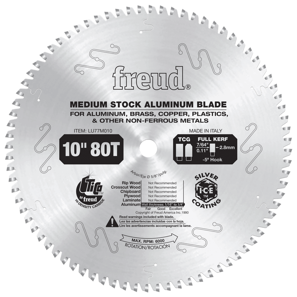 Chop saw blade for cutting clearance aluminum