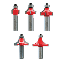 TOOLDO 4-Piece Roundover Router Bit Set - 1/4" Shank For Smooth Rounded Edges (1/8" To 5/16" Radii) 3 thumbnail image