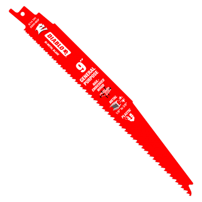 6 in., 9 in. General Purpose Bi-Metal Reciprocating Saw Blade, 15 Pk. 6 in., 9 in. General Purpose Bi-Metal Reciprocating Saw Blade, 15 Pk.