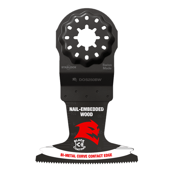 DOS250BW | Oscillating Multi-Tool Blades | Nail-Embedded Wood | Bi