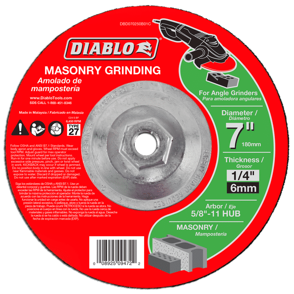 DBD070250B01C Cut Off Grinding Discs Masonry Grinding Bonded Abrasive