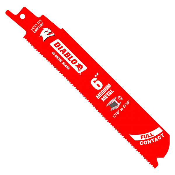 6 in. 18 TPI Metal Cutting Bi-metal Reciprocating Saw Blades, 5 Pk. 6 in. 18 TPI Metal Cutting Bi-metal Reciprocating Saw Blades, 5 Pk.