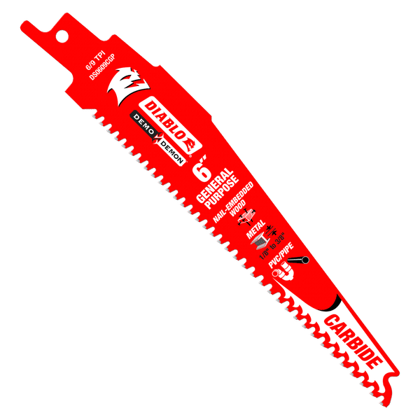 12 in. 6/9 TPI Demo Demon Carbide Tipped Reciprocating Saw Blade for Nail-Embedded Wood (3-Pack) 12 in. 6/9 TPI Demo Demon Carbide Tipped Reciprocating Saw Blade for Nail-Embedded Wood (3-Pack)