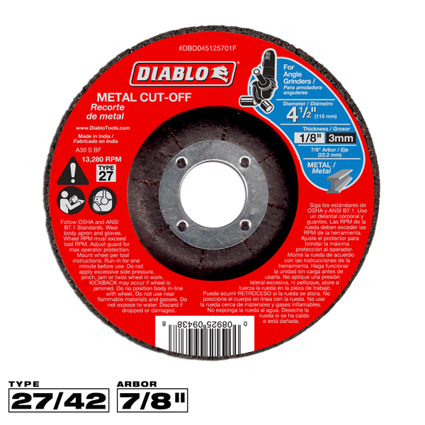 DBD045125701F | Cut-Off & Grinding Discs | Metal Cutting | Bonded