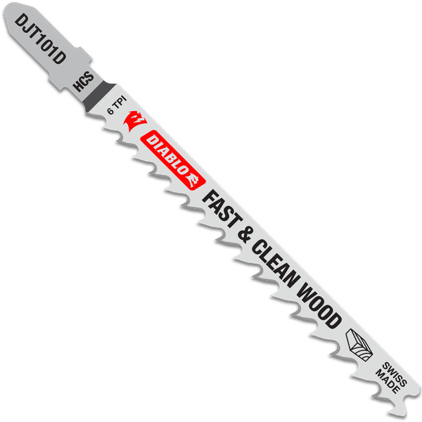4 in. 6 TPI T-shank Clean Wood Jigsaw Blades, 5 Pk. 4 in. 6 TPI T-shank Clean Wood Jigsaw Blades, 5 Pk.