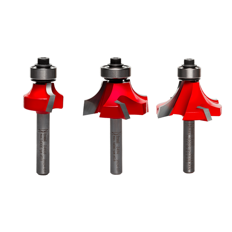 3 Piece Round Over / Beading Bit Sets (1/4" Shank)