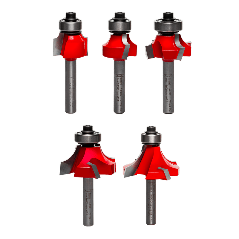 5 Piece Round Over / Beading Bit Set (1/4" Shank)