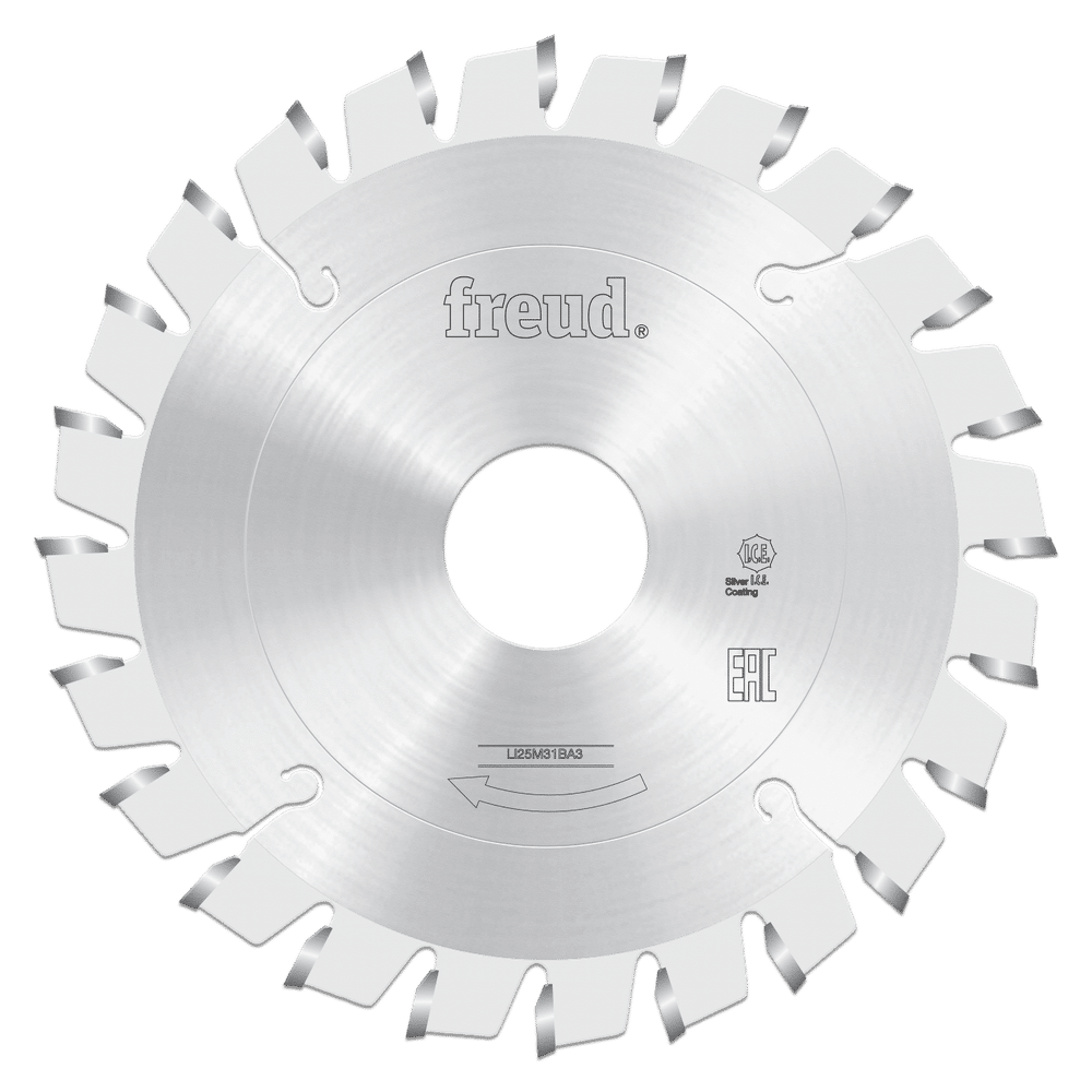 Freud LI25M31BA3 100mm 24 Tooth Carbide Tipped Conical Scoring Blade for Scoring The Coating on Double-Sided Laminate Panels 