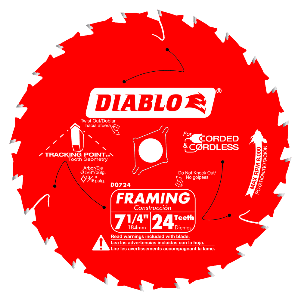 10 PACK Diablo D0724A 7-1/4" x 24T Carbide Framing Saw Blade New 10 BLADES 