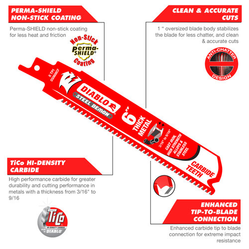 DS0608CF3 Recip Blades Thick Metal Carbide